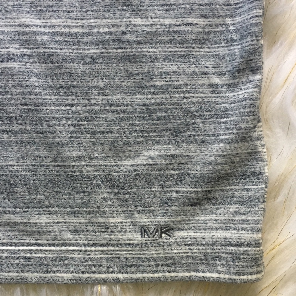 Michael Kors Gray Striped V-Neck Tee - Picture 3 of 6